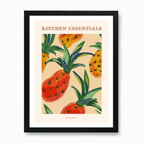 Pineapple Pattern Illustration Poster 1 Art Print