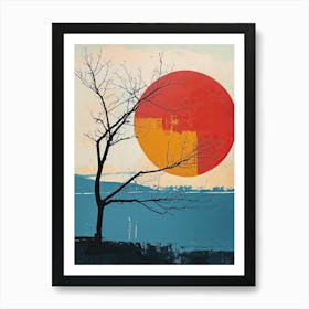 Sunset Forest Minimalism Art Print