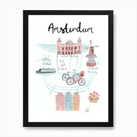 Amsterdam Map Art Print