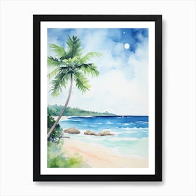 Watercolour Of Flamenco Beach   Culebra Puerto Rico 0 Art Print