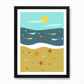 Atomic Age Summer Beach II Art Print