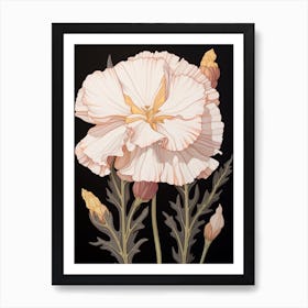 Flower Illustration Carnation Dianthus 8 Art Print