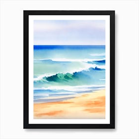 Falesia Beach 3, Algarve, Portugal Watercolour Art Print