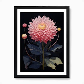 Dahlia 3 Hilma Af Klint Inspired Flower Illustration Art Print