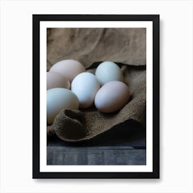 Eggs On A Cloth Art Print