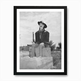 Statue By Local Artist At Cimarron, New Mexico By Russell Lee Art Print