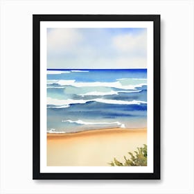 Nobby'S Beach, Australia Watercolour Art Print