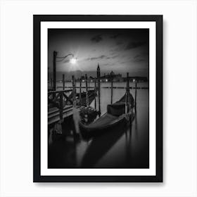 Venice Gondolas During Sunrise Art Print