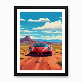 A Ferrari Enzo In The Andean Crossing Patagonia Illustration 1 Art Print