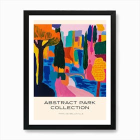 Abstract Park Collection Poster Parc De Belleville Paris France 3 Art Print