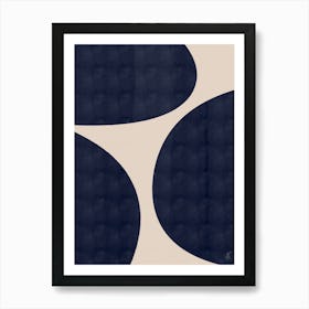 Dark Blue Shapes Art Print