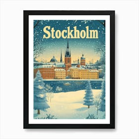 Aihrgdesign A Mid Century Modern Travel Poster For Stockholm 2 Art Print