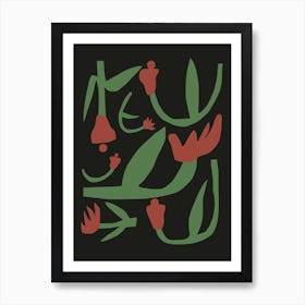 Red Flower Cut Out Art Print