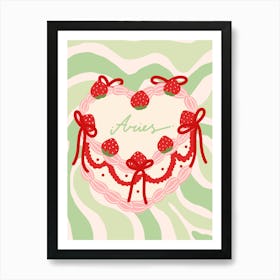 Aries Coquette Cake Art Print