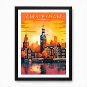 Amsterdam Retro Travel Art Print