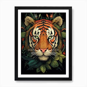 Tiger Art In Art Deco Style 1 Art Print