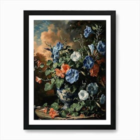 Baroque Floral Still Life Morning Glory 6 Art Print