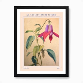 Fuchsia French Flower Botanical Poster Póster