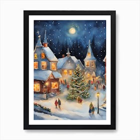 Christmas Village 1 Art Print