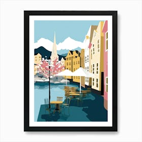 Tromso, Norway, Flat Pastels Tones Illustration 1 Art Print