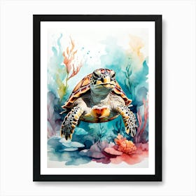 Turtle In The Sea 1 Art Print