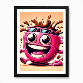 Pink Coffee Cup Art Print