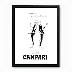 Campari Cocktails Bar Retro Poster Art Print