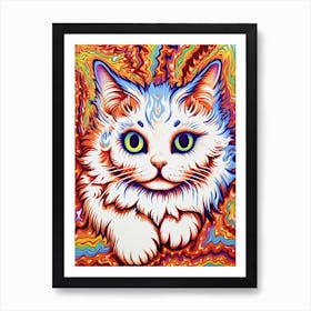Louis Wain Kaleidoscope Psychedelic Cat 10 Art Print