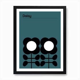 Daisy Teal 1 Art Print