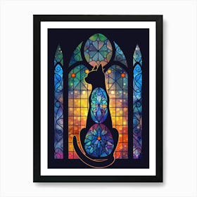 Cat In Stained Glass 1 Art Print