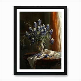 Baroque Floral Still Life Bluebonnet 2 Art Print