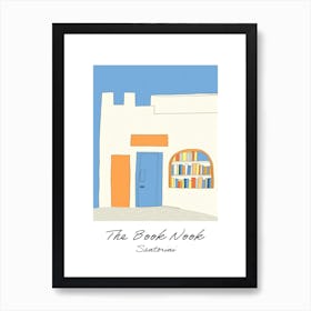 Santorini The Book Nook Pastel Colours 3 Poster Art Print