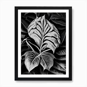 Achiote Leaf Linocut 1 Art Print