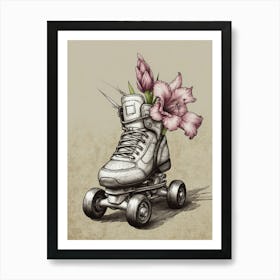 Flower Skateboard Art Print