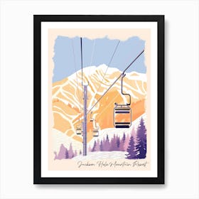 Poster Of Jackson Hole Mountain Resort   Wyoming, Usa, Ski Resort Pastel Colours Illustration 3 Art Print