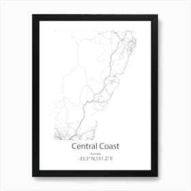 Central,United States Minimalist Map 1 Art Print