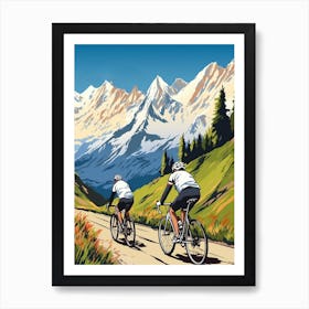 Tour De Mont Blanc France 7 Vintage Travel Illustration Art Print