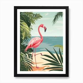 Greater Flamingo East Africa Kenya Tropical Illustration 1 Art Print