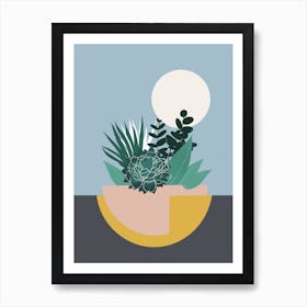 Colourful Succulent Planter Art Print