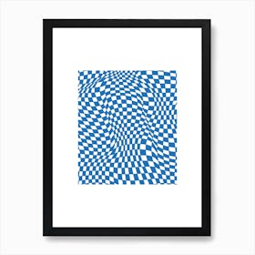 Checkerboard Pastel Blue Art Print