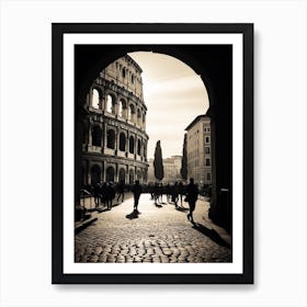 Rome Italy Mediterranean Black And White Photography Analogue 3 Art Print