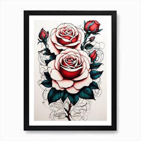 Roses Tattoo Art Print