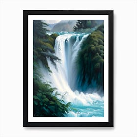 Huka Falls, New Zealand Peaceful Oil Art 1 (2) Art Print