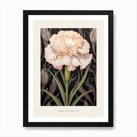 Flower Illustration Carnation Dianthus 1 Poster Art Print