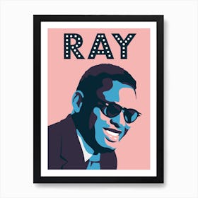 Ray Charles Pink Art Print