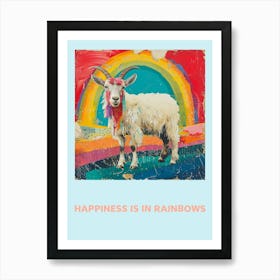 Happiness Is In Rainbows Animal Poster 1 Art Print