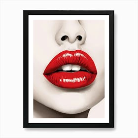 Red Lips Canvas Art Art Print