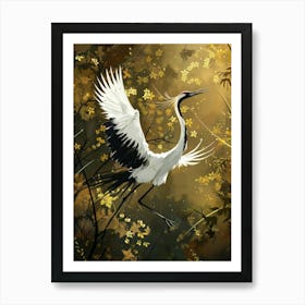 Flying Crane Effect Collage 1 Art Print