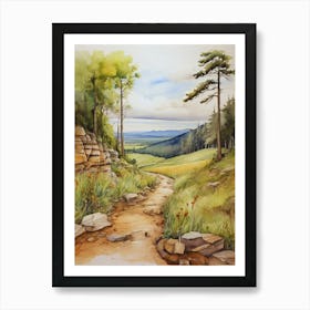 Watercolour Of A Trail.17 Art Print