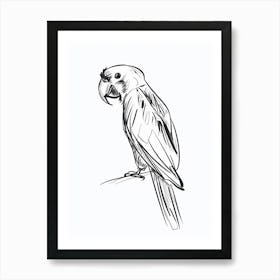 B&W Parrot Art Print